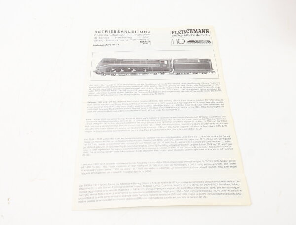 E1641 Fleischmann H0 Betriebsanleitung für Dampflok 4171