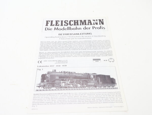 E1641 Fleischmann H0 Betriebsanleitung für Dampflok 4137 4138 4139