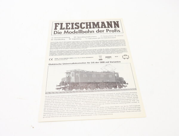 E1641 Fleischmann H0 Betriebsanleitung für Elektrolok Ae 3/6 SBB mit Varianten