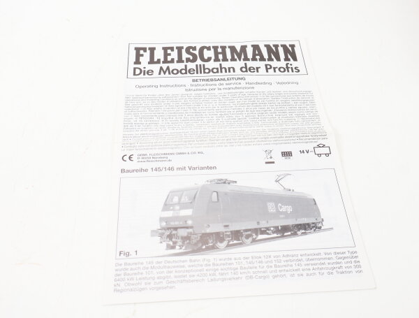 E1641 Fleischmann H0 Betriebsanleitung für Elektrolok BR 145/146 mit Varianten