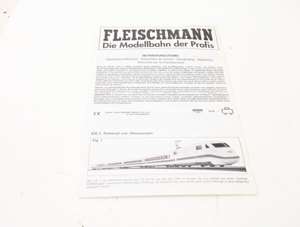 E1641 Fleischmann H0 Betriebsanleitung für ICE 2 Triebkopf und Steuerwagen