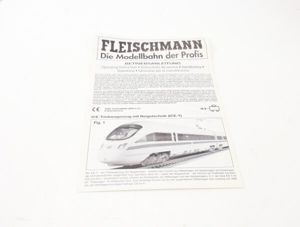 E1641 Fleischmann H0 Betriebsanleitung für ICE Triebwagenzug mit Neigetechnik