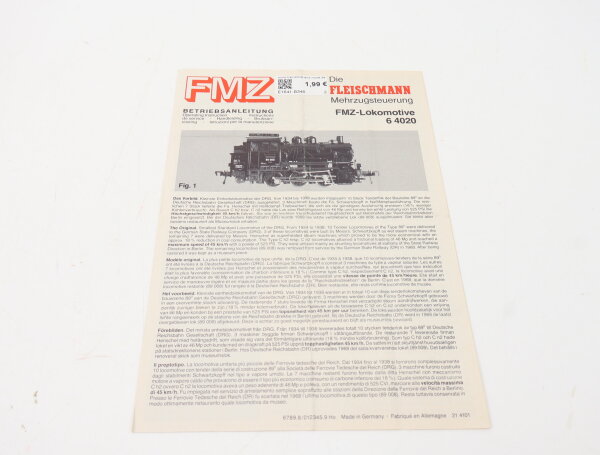 E1641 Fleischmann H0 Betriebsanleitung für FMZ Dampflok 64020