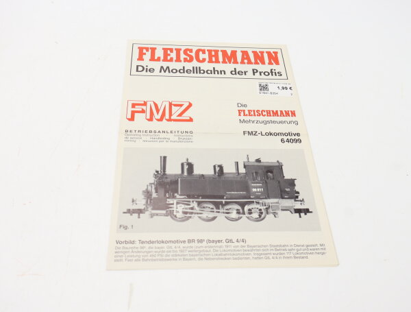 E1641 Fleischmann H0 Betriebsanleitung für FMZ Dampflok 64099