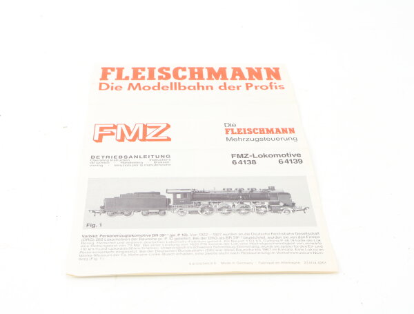 E1641 Fleischmann H0 Betriebsanleitung für FMZ Dampflok 64138 64139