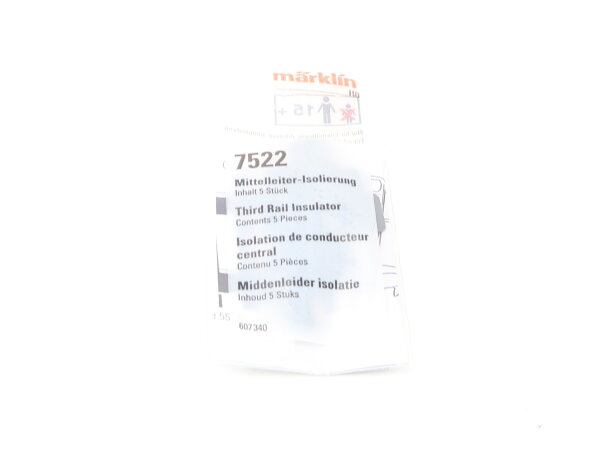 Märklin H0 7522 Zubehör 5-tlg. Mittelleiter-Isolierung K-Gleis