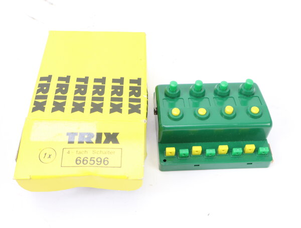 Trix 66596 Steuerungszubehör Stellpult 4-fach Schalter Drucktastenschalter grün