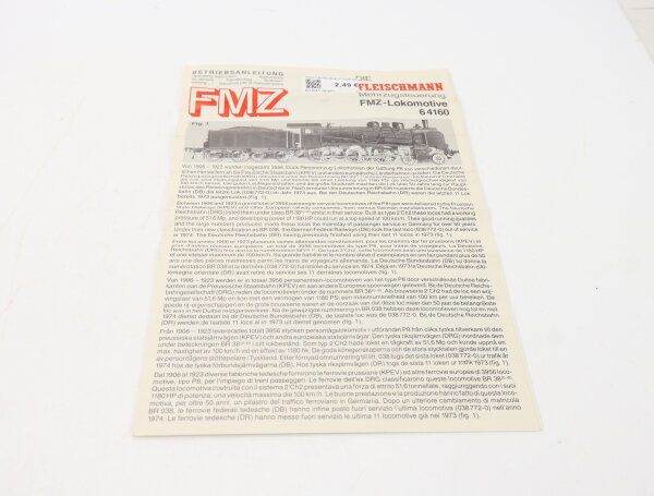 E1641 Fleischmann H0 Betriebsanleitung für FMZ Dampflok 64160