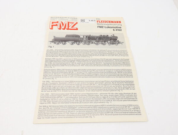E1641 Fleischmann H0 Betriebsanleitung für FMZ Dampflok 64162