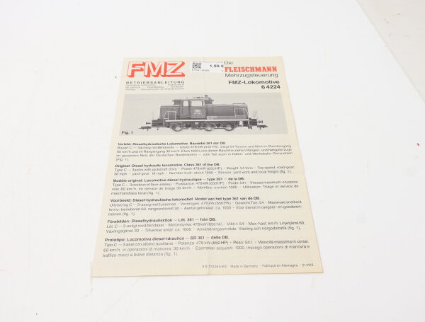 E1641 Fleischmann H0 Betriebsanleitung für FMZ Diesellok 64224