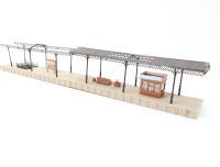 Kibri H0 Gebäude Bahnsteig ohne Überdachung mit Wartenden Länge ca. 50 cm 1:87