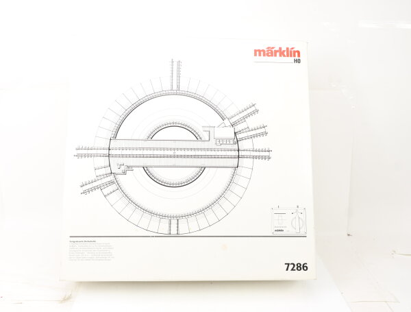 Märklin H0 7286 elektrische Drehscheibe für K-Gleis inkl. 17 Abgänge / OVP