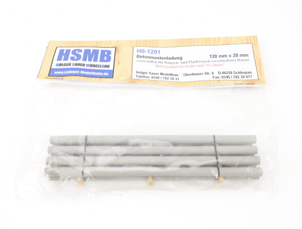 HSMB H0 1201 Ausschmückung Ladegut Betonmastenladung 120 x 28 mm OVP