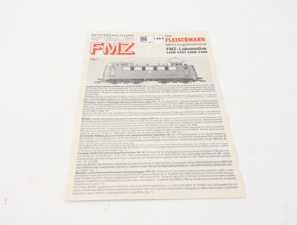 E1641 Fleischmann H0 Betriebsanleitung für FMZ Elektrolok 64326 64327 64329