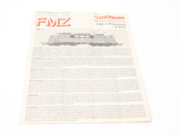 E1641 Fleischmann H0 Betriebsanleitung für FMZ Elektrolok 64347