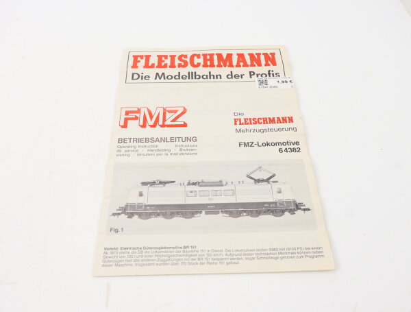 E1641 Fleischmann H0 Betriebsanleitung für FMZ Elektrolok 64382