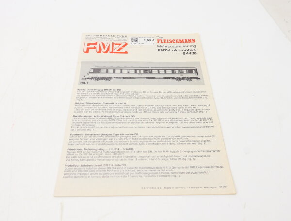 E1641 Fleischmann H0 Betriebsanleitung für FMZ Dieseltriebzug BR 614 64438