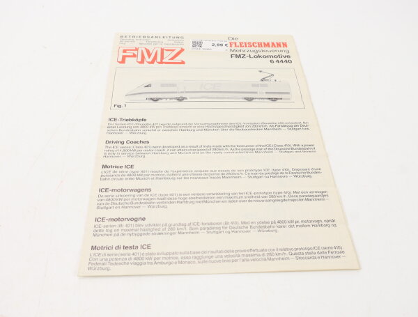 E1641 Fleischmann H0 Betriebsanleitung für FMZ ICE Triebköpfe 64440