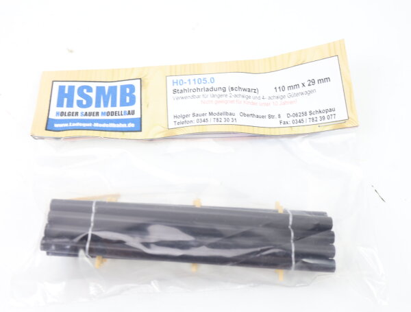 HSMB H0 1105.0 Ausschmückung Ladegut Stahlröhren schwarz 110 x 29 mm OVP