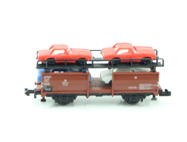 Minitrix Spur N 13533 Güterwagen Doppelstock-Autotransportwagen 4 PKWs 869014 DB