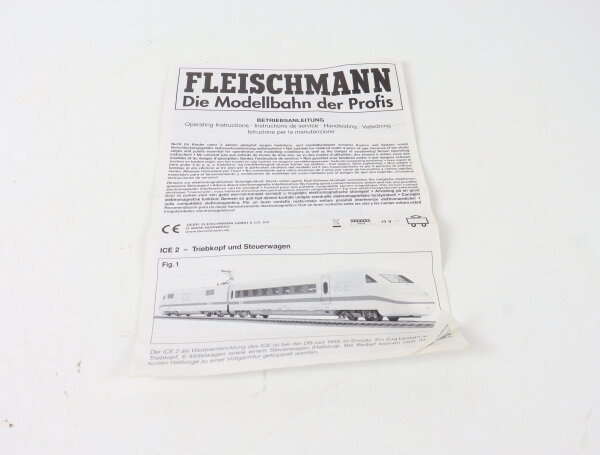 E1641 Fleischmann H0 Betriebsanleitung für ICE 2 Triebkopf und Steuerwagen