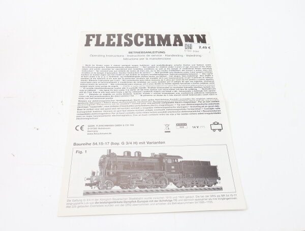 E1641 Fleischmann H0 Betriebsanleitung für Dampflok BR 54.15-17 mit Varianten