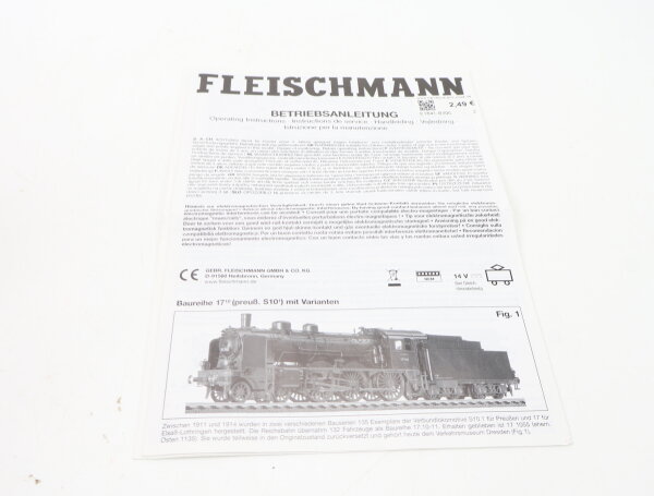 E1641 Fleischmann H0 Betriebsanleitung für Dampflok BR 17 S10 mit Varianten