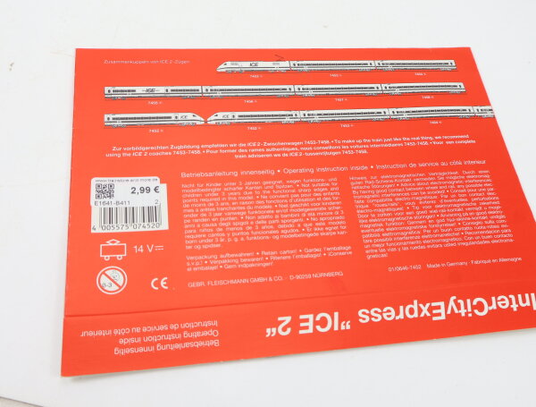 E1641 Fleischmann piccolo N Betriebsanleitung für ICE 2 Triebzug 7452