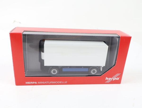 Herpa H0 076777 Modellauto LKW Kühlkoffer-Anhänger 2-achs, blau/weiß