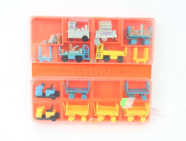 Kibri H0 9561 Ausschmückung Transport- und Verladegerät Bahnsteigwagen Packwagen