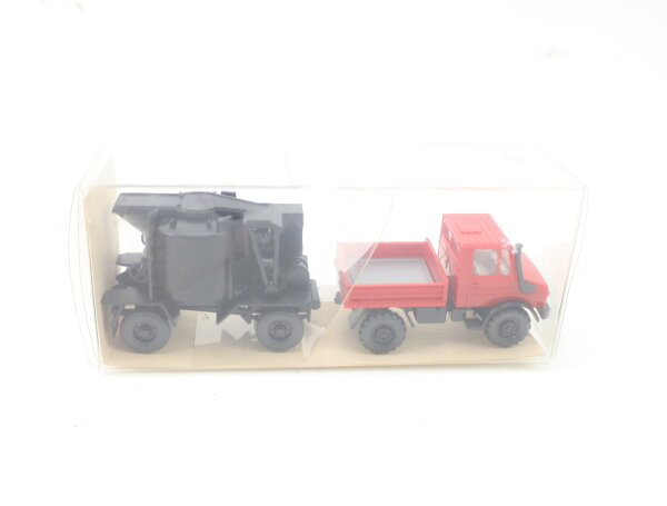 Wiking H0 40524 Modellauto Mercedes MB Unimog mit Teerkocher Rot 1:87