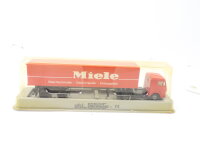 efsi H0 Modellauto LKW MB Sattelzug Koffer "Miele" rot 1:87 Metall OVP