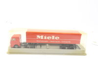 efsi H0 Modellauto LKW MB Sattelzug Koffer "Miele" rot 1:87 Metall OVP