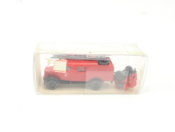Wiking H0 22863 Modellauto Feuerwehr Opel Blitz 39-LF 8 mit Hänger 1:87 OVP