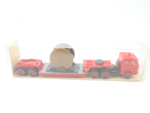 Wiking H0 24503 Modellauto LKW Tieflade-Sattelzug mit Kabeltrommel 1:87