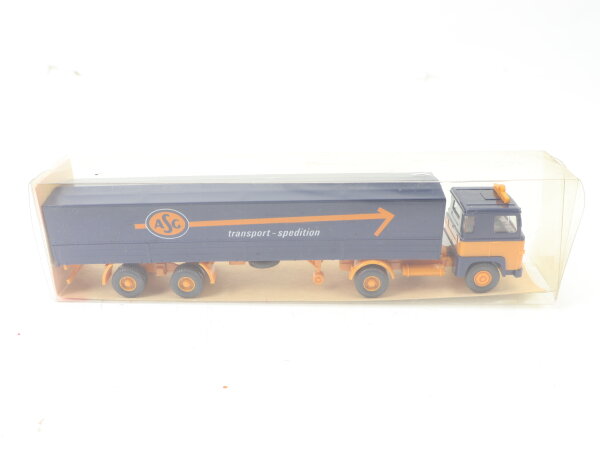 Wiking H0 533 Modellauto LKW Pritschen-Sattelzug Scania LB111 "ASG" 1:87