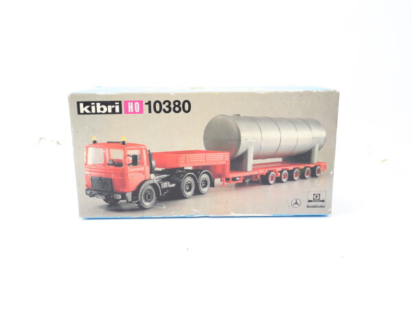 Kibri H0 10380 Modellauto Bausatz LKW MAN Tiefladesattelzug m. Druckbehälter OVP