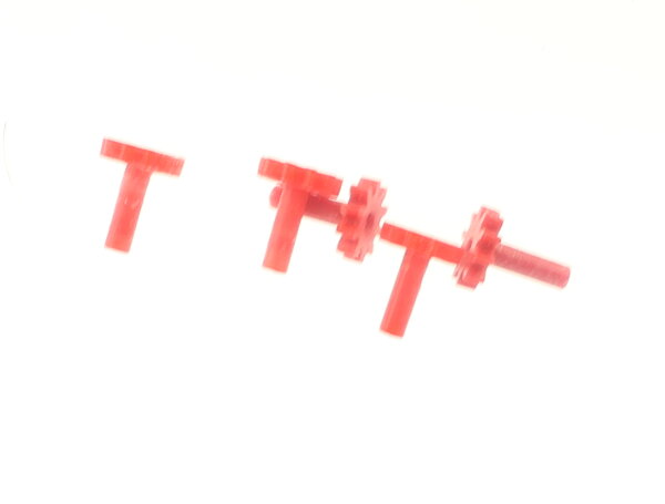 E1641 Fleischmann H0 N Ersatzteil 5x Zahnrad mit Pin Z=10 D=4,52 mm rot