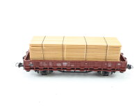 Roco H0 offener Güterwagen Rungenwagen mit Bretterladung 323 0 174-8 DB / NEM AC