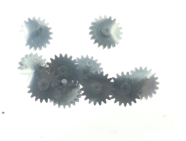 E1641 Fleischmann H0 N Ersatzteil 10x Zahnrad mit Pin Z=19 ca. D=8,3 mm schwarz