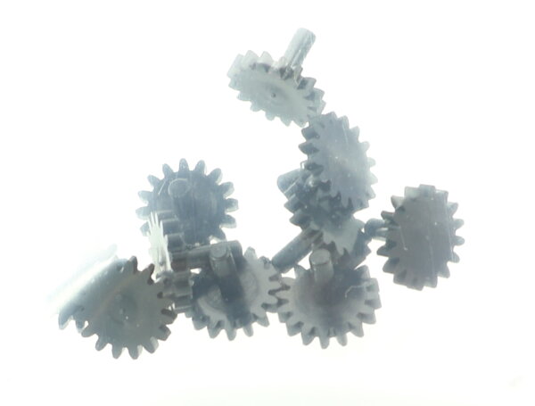 E1641 Fleischmann H0 N Ersatzteil 10x Zahnrad mit Pin Z=16 ca. D=7,06 mm schwarz