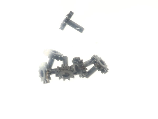 E1641 Fleischmann H0 N Ersatzteil 6x Zahnrad mit Pin Z=12 ca. D=5,32 mm schwarz