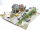 Spur H0 Diorama Landschaft Gebäude Landstraße und Tunnel PKWs Figuren Stadt