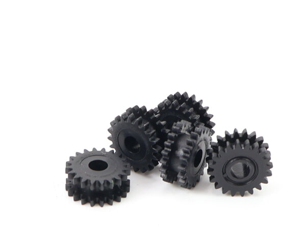 E1641 Fleischmann H0 Ersatzteil 5x Doppel-Zahnrad Z=20 ca. D=8,65 mm schwarz