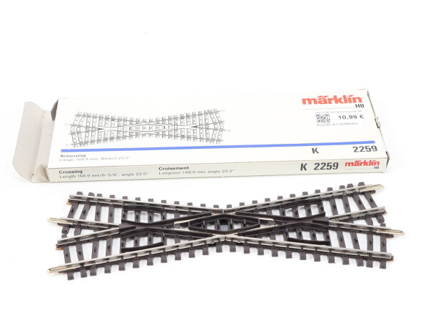 Märklin H0 2259 Gleismaterial K-Gleis Kreuzung 168,9mm 22°30 / OVP