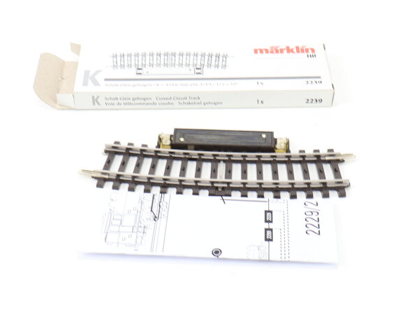 Märklin H0 2239 Gleismaterial K-Gleis Schaltgleis gebogen R2 / OVP