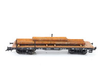 Fleischmann H0 5285K Güterwagen Rungenwagen mit Ladung Köln 916 SSK DRG / NEM