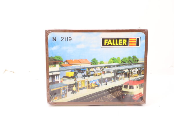 Faller Spur N 2119 Gebäude Bausatz 2-tlg. Bahnsteig "Feldsee" OVP