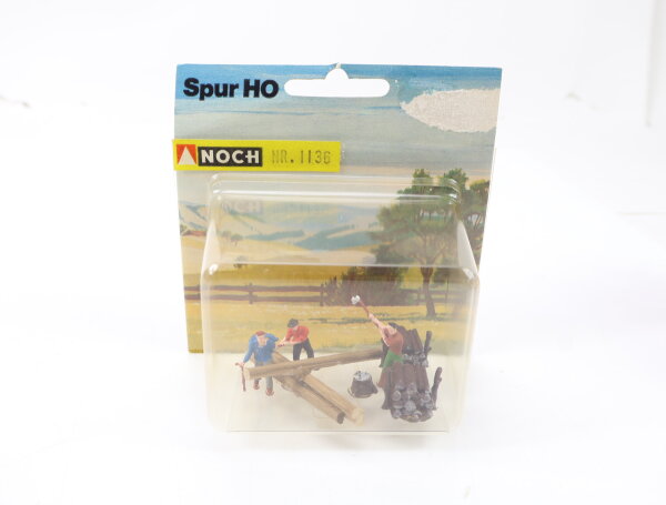 Noch H0 1136 Figuren Ausschmückung Holzrücker Holzfäller - selten OVP