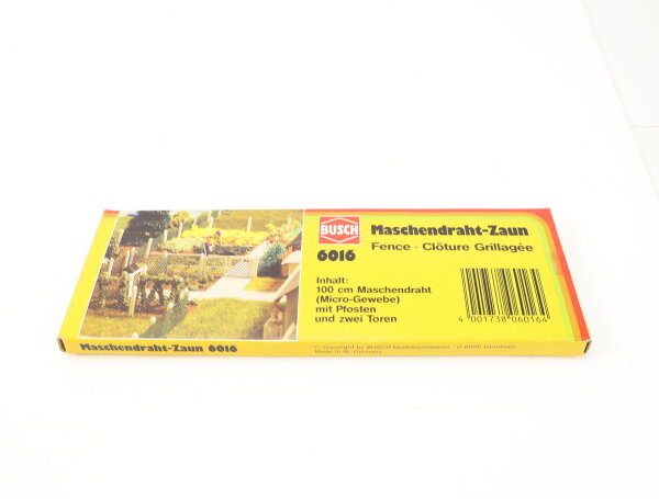 Busch H0 6016 Ausschmückung Bausatz Zaun Maschendrahtzaun mit Toren OVP